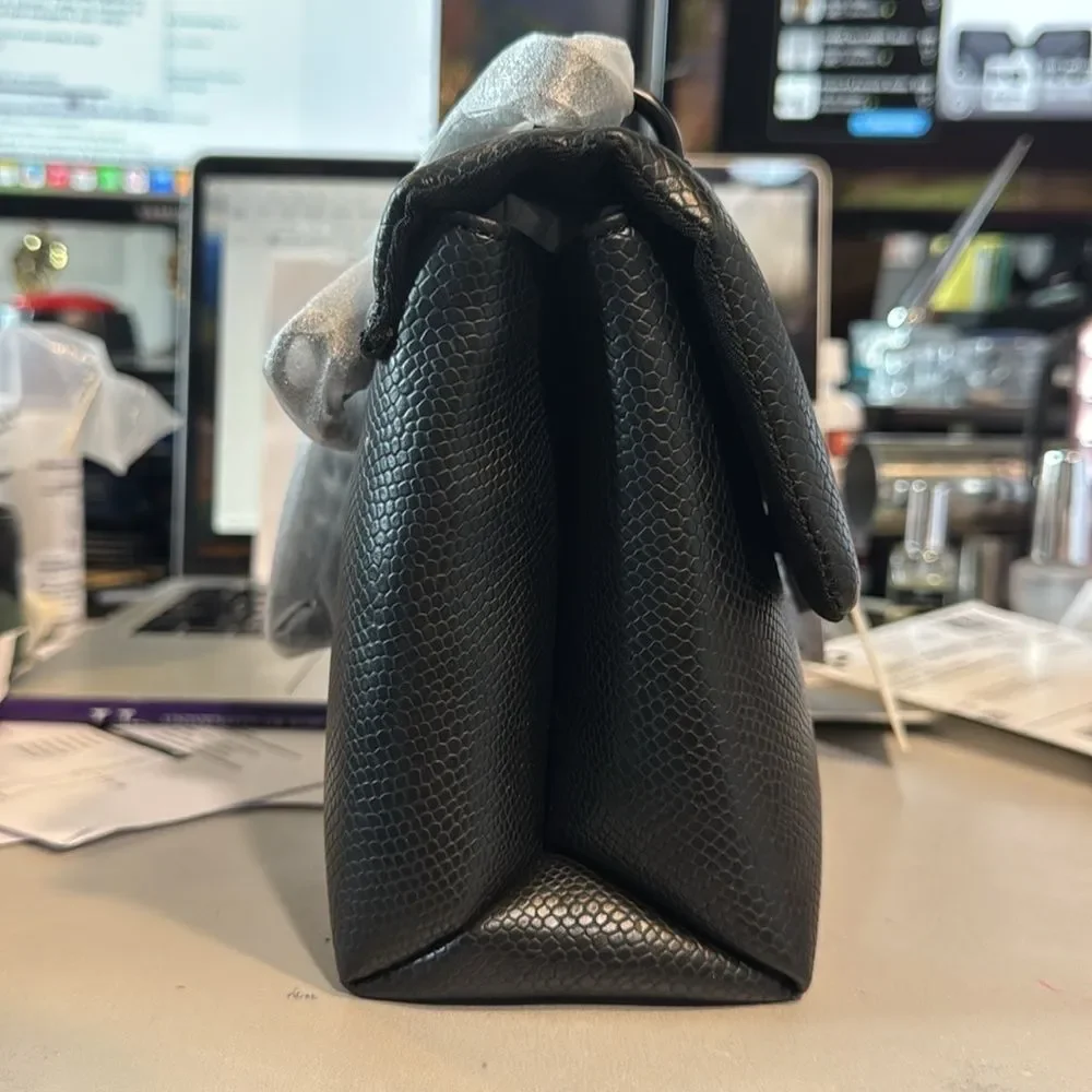 Nicole Miller Black Textured Handbag